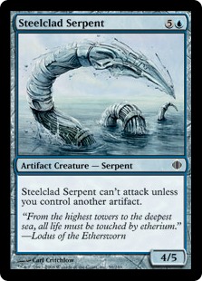 【Foil】《鋼覆いの海蛇/Steelclad Serpent》[ALA] 青C