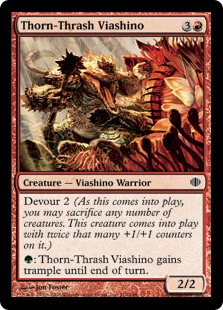 【Foil】《茨団のヴィーアシーノ/Thorn-Thrash Viashino》[ALA] 赤C