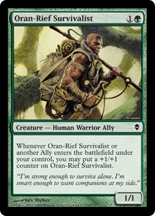 《オラン＝リーフの生き残り/Oran-Rief Survivalist》[ZEN] 緑C