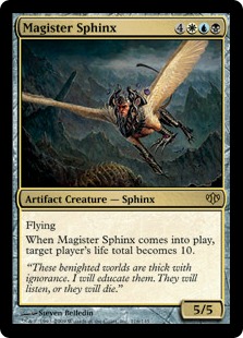 【Foil】《厳然たるスフィンクス/Magister Sphinx》[CON] 金R