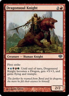 【Foil】《竜魂の騎士/Dragonsoul Knight》[CON] 赤U