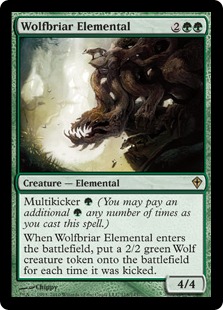 【Foil】《狼茨の精霊/Wolfbriar Elemental》[WWK] 緑R