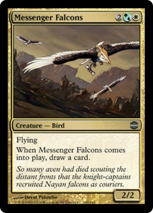 【Foil】《伝書隼/Messenger Falcons》[ARB] 金U