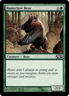 《ルーン爪の熊/Runeclaw Bear》[M10] 緑C