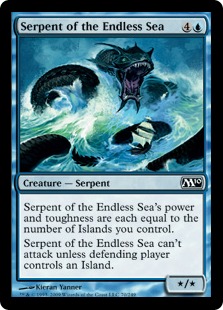 【Foil】《終わり無き海の海蛇/Serpent of the Endless Sea》[M10] 青C