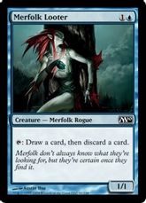 【Foil】《マーフォークの物あさり/Merfolk Looter》[M10] 青C