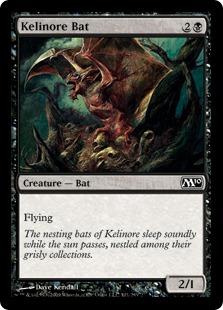 【Foil】《ケリノアのコウモリ/Kelinore Bat》[M10] 黒C