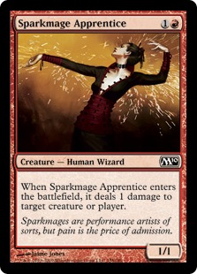 《火花魔道士の弟子/Sparkmage Apprentice》[M10] 赤C