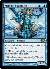 【Foil】《マーフォークの君主/Merfolk Sovereign》[M10] 青R