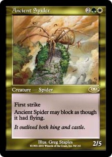 【Foil】《年経た蜘蛛/Ancient Spider》[PLS] 金R