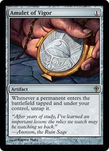 【Foil】《精力の護符/Amulet of Vigor》[WWK] 茶R