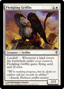 【Foil】《巣立つグリフィン/Fledgling Griffin》[WWK] 白C