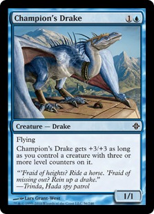 【Foil】《勇者のドレイク/Champion's Drake》[ROE] 青C
