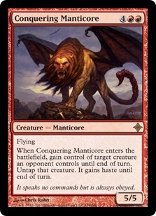 【Foil】《征服するマンティコア/Conquering Manticore》[ROE] 赤R