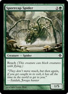 【Foil】《胞子頭の蜘蛛/Sporecap Spider》[ROE] 緑C