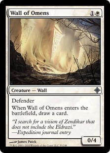 【Foil】《前兆の壁/Wall of Omens》[ROE] 白U