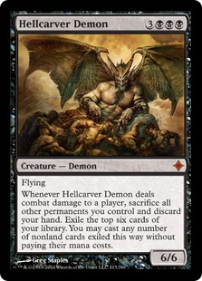 【Foil】《地獄彫りの悪魔/Hellcarver Demon》[ROE] 黒R