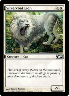 【Foil】《銀毛のライオン/Silvercoat Lion》[M10] 白C