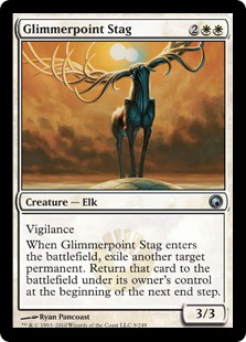 【Foil】《微光角の鹿/Glimmerpoint Stag》[SOM] 白U