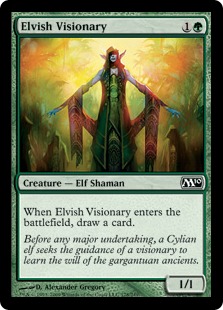 《エルフの幻想家/Elvish Visionary》[M10] 緑C