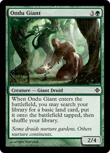 【Foil】《オンドゥの巨人/Ondu Giant》[ROE] 緑C