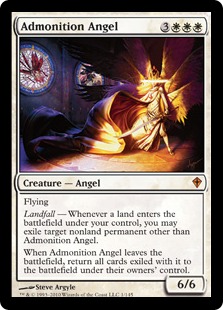 【Foil】《忠告の天使/Admonition Angel》[WWK] 白R