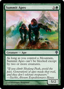 【Foil】《頂の猿人/Summit Apes》[WWK] 緑U