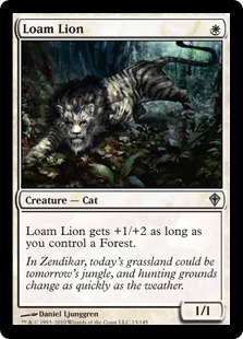 【Foil】《壌土のライオン/Loam Lion》[WWK] 白U