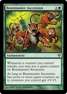 【Foil】《獣使いの昇天/Beastmaster Ascension》[ZEN] 緑R
