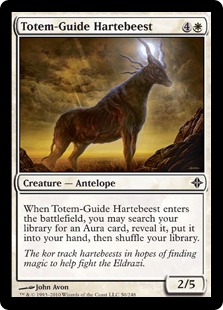 【Foil】《族霊導きの鹿羚羊/Totem-Guide Hartebeest》[ROE] 白C