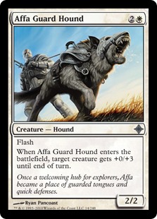 【Foil】《アーファの番犬/Affa Guard Hound》[ROE] 白U
