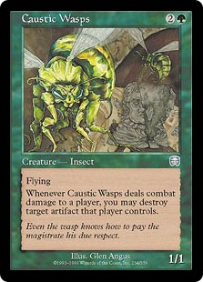 【Foil】《腐食バチ/Caustic Wasps》[MMQ] 緑U