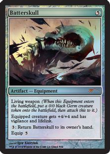【Foil】《殴打頭蓋/Batterskull》(GPプロモ)[流星マーク] 茶