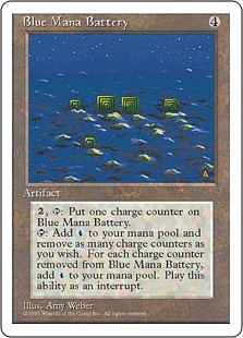 《青の魔力貯蔵器/Blue Mana Battery》[4ED] 茶R