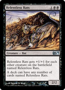 【Foil】《執拗なネズミ/Relentless Rats》[M11] 黒U