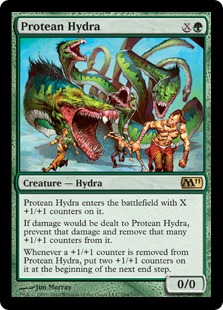 【Foil】《変幻のハイドラ/Protean Hydra》[M11] 緑R