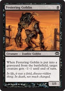 《ただれたゴブリン/Festering Goblin》[HOP] 黒C