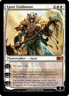 買取：【Foil】《黄金のたてがみのアジャニ/Ajani Goldmane》[M11] 白R 