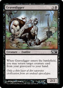 【Foil】《グレイブディガー/Gravedigger》[M11] 黒C