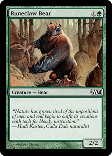 【Foil】《ルーン爪の熊/Runeclaw Bear》[M11] 緑C
