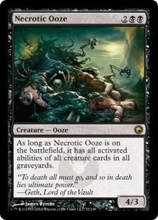 【Foil】《壊死のウーズ/Necrotic Ooze》[SOM] 黒R