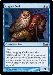 【Foil】《占いフクロウ/Augury Owl》[M11] 青C