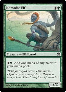 《放浪のエルフ/Nomadic Elf》[PvC] 緑C