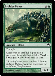 【Foil】《腐食獣/Molder Beast》[SOM] 緑C
