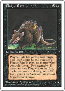 《疫病ネズミ/Plague Rats》[4ED] 黒C