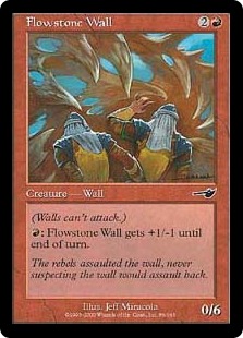 【Foil】《流動石の壁/Flowstone Wall》[NEM] 赤C