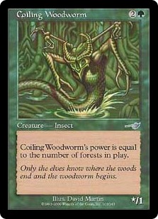 【Foil】《とぐろ木食い虫/Coiling Woodworm》[NEM] 緑U