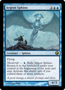 《銀白のスフィンクス/Argent Sphinx》[SOM] 青R