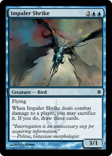 【Foil】《突き刺しモズ/Impaler Shrike》[NPH] 青C