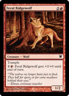 【Foil】《残忍な峰狼/Feral Ridgewolf》[ISD] 赤C